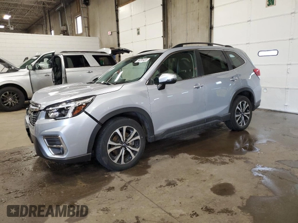 2021 Subaru Forester Limited with VIN JF2SKAUC0MH431766, listed as a Copart auction lot 56285455 with 12,956 mi miles and Salvage title. Bid and sale history available at DreamBid. Image 1.