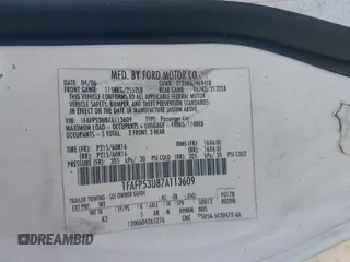 2007 Ford Taurus SE с VIN 1FAFP53U87A113609, выставлен на аукционе IAAI как лот 42490331 с пробегом 202 099 миль миль и . История ставок и продаж доступна на DreamBid. Изображение 9.
