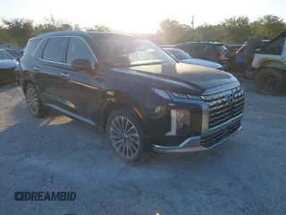 2024 Hyundai Palisade Calligraphy z VIN KM8R74GE4RU653931, wystawiony jako IAAI lot #41803590 z przebiegiem 25 374 mil mil oraz . Historia ofert i sprzedaży dostępna na DreamBid. Obrazek 1.