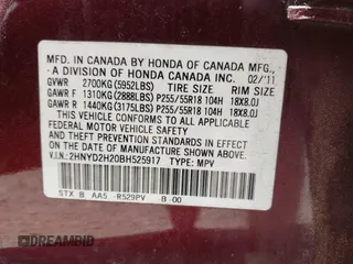 2011 Acura MDX z VIN 2HNYD2H20BH525917, wystawiony jako IAAI lot #42415291 z przebiegiem 117 619 mil mil oraz . Historia ofert i sprzedaży dostępna na DreamBid. Obrazek 9.