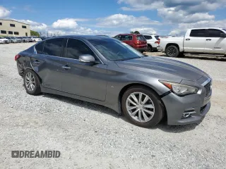 2015 Infiniti Q50 Premium with VIN JN1BV7AP5FM340151, listed as a Copart auction lot 55760705 with 113,794 mi miles and Clean Title. Bid and sale history available at DreamBid. Image 4.