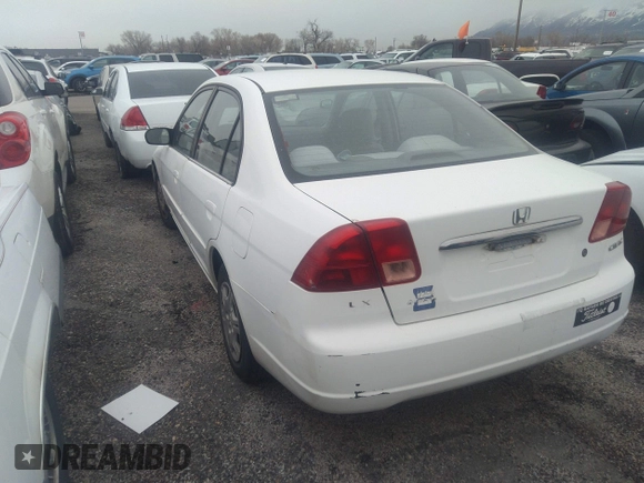 2002 Honda Civic LX with VIN 2HGES16512H533838, listed as a IAAI auction lot 36051718 with Not Provided miles and . Bid and sale history available at DreamBid. Image 3.