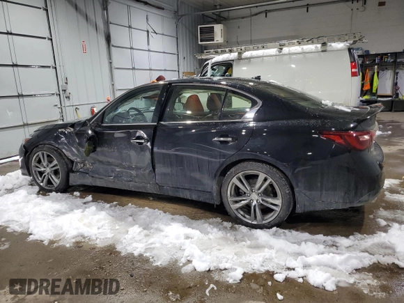 2021 Infiniti Q50 3.0t SIGNATURE EDITION with VIN JN1EV7CR2MM754805, listed as a Copart auction lot 44683285 with 36,408 mi miles and Salvage Title. Bid and sale history available at carsss.com. Image 2.