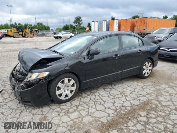 2011 Honda Civic LX with VIN 2HGFA1F53BH307727, listed as a Copart auction lot 57440754 with 153,689 mi miles and Salvage Title. Bid and sale history available at DreamBid. Image 1.