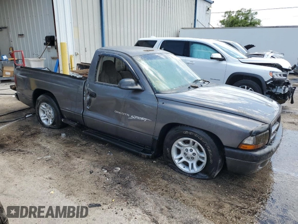 2001 Dodge Dakota with VIN 1B7FL26X21S343416, listed as a Copart auction lot 48143584 with 0 mi miles and Non Repairable. Bid and sale history available at carsss.com. Image 4.