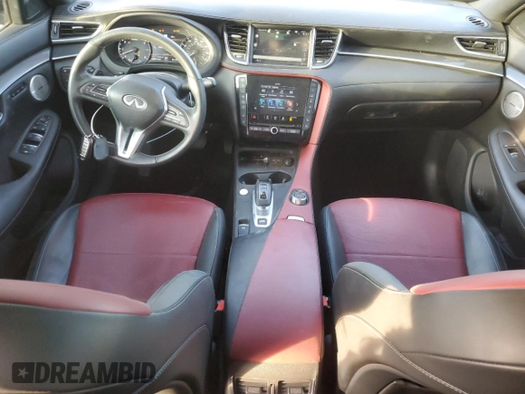 2023 Infiniti QX50 Sport with VIN 3PCAJ5FB4PF118796, listed as a Copart auction lot 82210594 with 25,472 mi miles and Salvage Title. Bid and sale history available at DreamBid. Image 8.