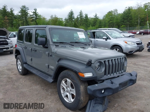 2020 Jeep Wrangler Unlimited Black and Tan with VIN 1C4HJXDG5LW187222, listed as a IAAI auction lot 42238194 with 9,237 mi miles and . Bid and sale history available at DreamBid. Image 1.