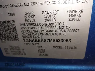 2021 Chevrolet Blazer RS with VIN 3GNKBERS7MS533053, listed as a IAAI auction lot 41931579 with 65,053 mi miles and . Bid and sale history available at DreamBid. Image 9.