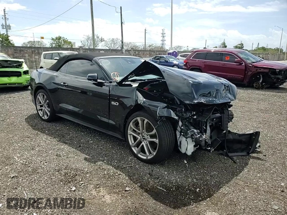 2023 Ford Mustang GT Premium with VIN 1FATP8FF2P5113423, listed as a Copart auction lot 47677974 with 6,347 mi miles and Salvage title. Bid and sale history available at DreamBid. Image 12.