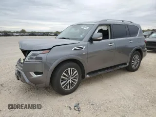 2021 Nissan Armada SL with VIN JN8AY2BAXM9370571, listed as a Copart auction lot 83081584 with 77,776 mi miles and Salvage Title. Bid and sale history available at carsss.com. Image 1.