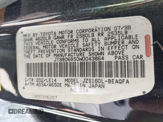 1998 Lexus GS 300 z VIN JT8BD68S0W0043864, wystawiony jako IAAI lot #42233719 z przebiegiem 228 253 mil mil oraz . Historia ofert i sprzedaży dostępna na DreamBid. Obrazek 9.