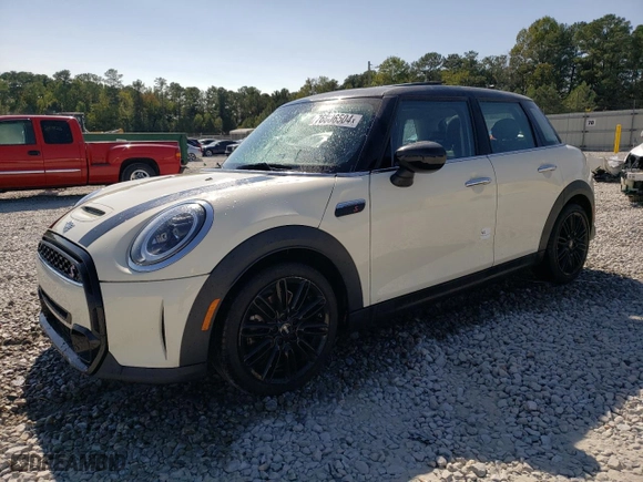 2023 MINI Hardtop 4 Door Cooper S with VIN WMW53DK01P2S63871, listed as a Copart auction lot 76006504 with 23,802 mi miles and Salvage Title. Bid and sale history available at carsss.com. Image 1.