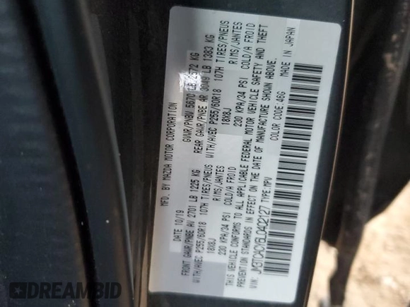 2020 Mazda CX-9 Touring with VIN JM3TCACY6L0402127, listed as a Copart auction lot 80961074 with 52,121 mi miles and Salvage title. Bid and sale history available at DreamBid. Image 13.