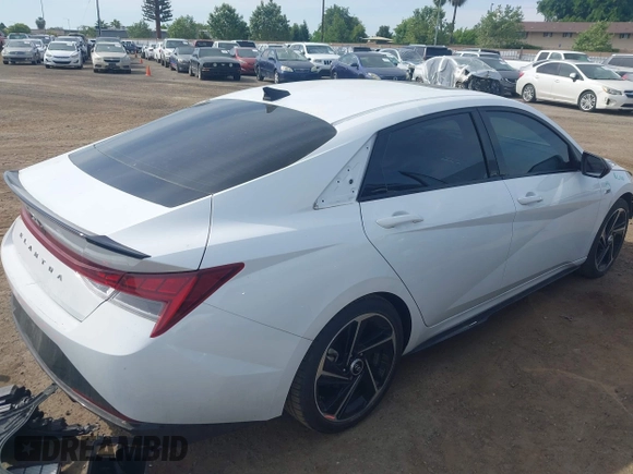 2023 Hyundai Elantra N Line z VIN KMHLR4AF5PU377340, wystawiony jako IAAI lot #42153338 z przebiegiem 50 314 mil mil oraz . Historia ofert i sprzedaży dostępna na DreamBid. Obrazek 4.