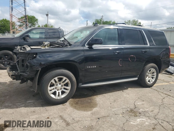 2017 Chevrolet Tahoe LT z VIN 1GNSKBKCXHR140366, wystawiony jako Copart lot #56527295 z przebiegiem Nie podano mil oraz Szkoda całkowita • Salvage title. Historia ofert i sprzedaży dostępna na DreamBid. Obrazek 1.