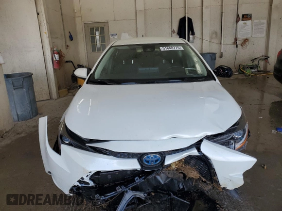 2021 Toyota Corolla Hybrid LE with VIN JTDEAMDE5MJ031325, listed as a Copart auction lot 51840775 with 53,624 mi miles and Salvage Title. Bid and sale history available at carsss.com. Image 5.