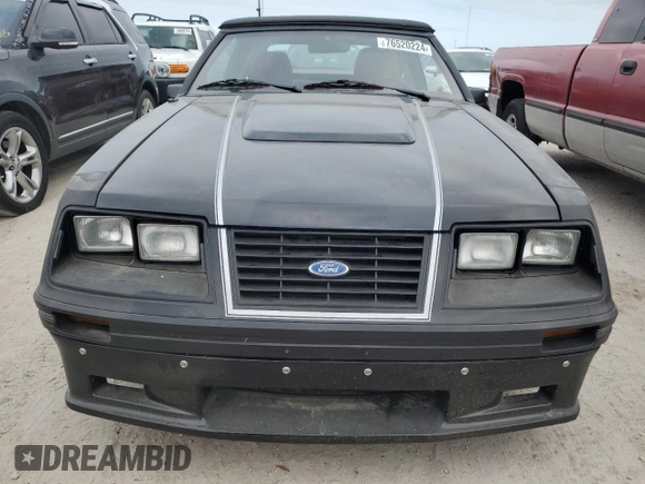 1983 Ford Mustang GT with VIN 1FABP27F0DF213498, listed as a Copart auction lot 76520224 with 13,094 mi miles and Salvage title. Bid and sale history available at DreamBid. Image 5.