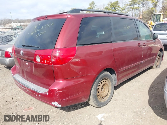 2008 Toyota Sienna CE with VIN 5TDZK23C08S109862, listed as a IAAI auction lot 41809596 with 999,999 mi miles. Bid and sale history available at carsss.com. Image 4.
