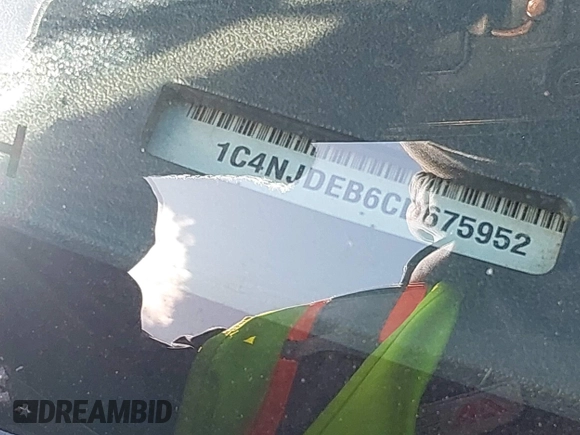 2012 Jeep Compass Latitude with VIN 1C4NJDEB6CD675952, listed as a IAAI auction lot 42142112 with Not Provided miles and . Bid and sale history available at DreamBid. Image 11.