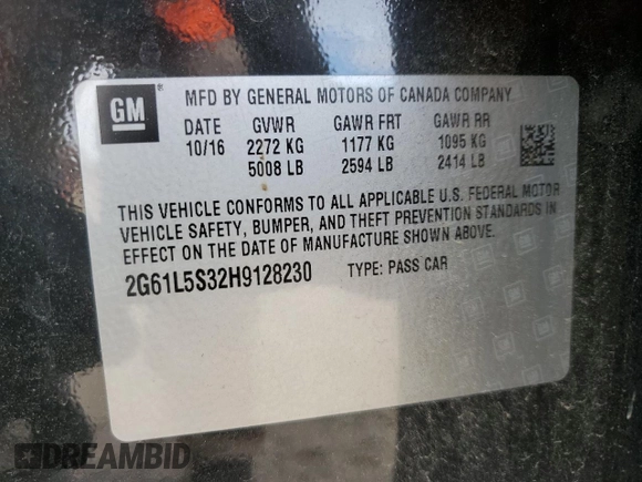 2017 Cadillac XTS with VIN 2G61L5S32H9128230, listed as a Copart auction lot 81761074 with 82,118 mi miles and Salvage Title. Bid and sale history available at DreamBid. Image 12.
