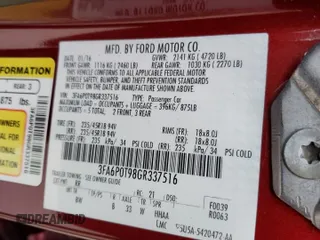 2016 Ford Fusion SE with VIN 3FA6P0T98GR337516, listed as a Copart auction lot 82755884 with 91,027 mi miles and Salvage title. Bid and sale history available at DreamBid. Image 12.
