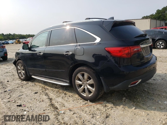 2014 Acura MDX Advance with VIN 5FRYD4H80EB019891, listed as a Copart auction lot 57969825 with 150,111 mi miles and Salvage title. Bid and sale history available at DreamBid. Image 2.