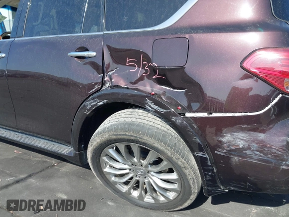 2016 Infiniti QX80 with VIN JN8AZ2NC1G9401091, listed as a IAAI auction lot 42497807 with 77,179 mi miles and . Bid and sale history available at DreamBid. Image 19.