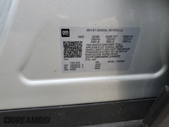 2022 Cadillac XT4 AWD Luxury with VIN 1GYFZBR46NF144622, listed as a Copart auction lot 51597195 with 29,304 mi miles and Salvage Title. Bid and sale history available at carsss.com. Image 15.