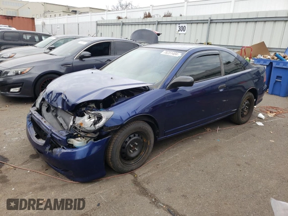 2005 Honda Civic Cpe VP SSRS with VIN 1HGEM22325L064965, listed as a Copart auction lot 78251404 with 172,584 mi miles and Salvage Title. Bid and sale history available at carsss.com. Image 1.