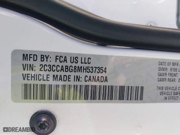 2021 Chrysler 300 with VIN 2C3CCABG8MH537354, listed as a IAAI auction lot 41623955 with NaN miles. Bid and sale history available at carsss.com. Image 9.