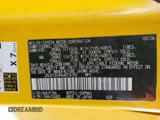 2006 Scion xB z VIN JTLKT324964074783, wystawiony jako Copart lot #55445315 z przebiegiem 442 004 mil mil oraz Szkoda całkowita • Salvage title. Historia ofert i sprzedaży dostępna na DreamBid. Obrazek 13.