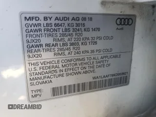 2019 Audi Q7 Premium Plus with VIN WA1LAAF79KD003621, listed as a Copart auction lot 51954365 with 80,679 mi miles and Salvage Title. Bid and sale history available at carsss.com. Image 14.