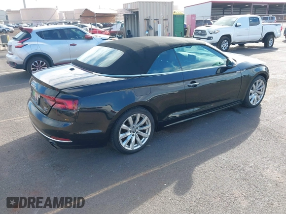 2018 Audi A5 Cabriolet Premium Plus z VIN WAUYNGF54JN008779, wystawiony jako IAAI lot #40763875 z przebiegiem 53 346 mil mil oraz . Historia ofert i sprzedaży dostępna na DreamBid. Obrazek 4.