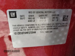 2017 Chevrolet Malibu LT with VIN 1G1ZE5ST6HF273944, listed as a Copart auction lot 50035905 with 19,453 mi miles and Salvage Title. Bid and sale history available at DreamBid. Image 13.