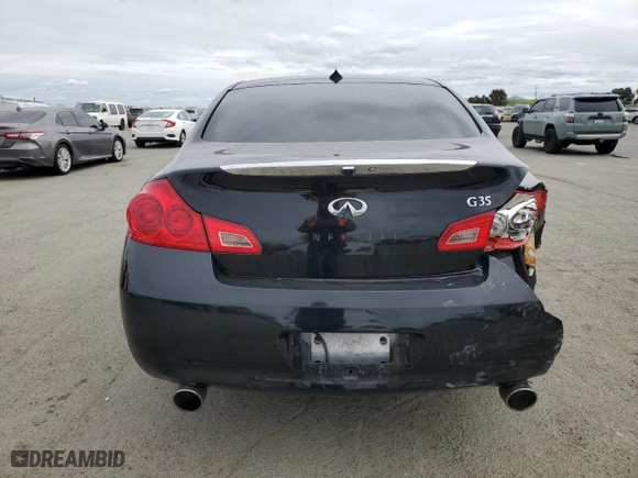 2007 Infiniti G35 Sedan Sport with VIN JNKBV61E77M726852, listed as a Copart auction lot 47409805 with 107,188 mi miles and Salvage Title. Bid and sale history available at carsss.com. Image 6.