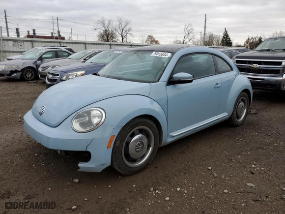 2012 Volkswagen Beetle 2.5L with VIN 3VWJX7AT1CM651959, listed as a Copart auction lot 79015844 with 95,848 mi miles and Clean Title. Bid and sale history available at carsss.com. Image 1.
