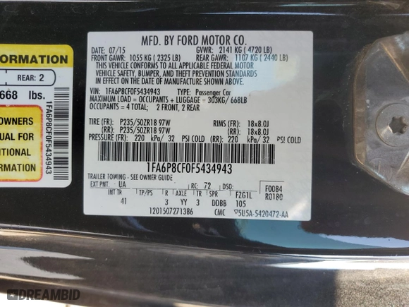 2015 Ford Mustang GT with VIN 1FA6P8CF0F5434943, listed as a Copart auction lot 77630114 with 75,900 mi miles and Salvage Title. Bid and sale history available at carsss.com. Image 12.