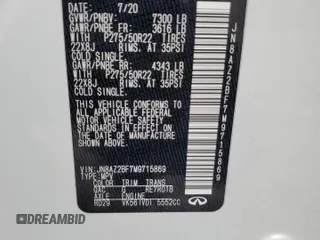 2021 Infiniti QX80 SENSORY with VIN JN8AZ2BF7M9715869, listed as a Copart auction lot 65328444 with 56,513 mi miles and Salvage Title. Bid and sale history available at carsss.com. Image 13.