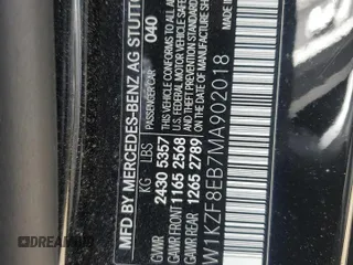 2021 Mercedes-Benz E-Class E 350 with VIN W1KZF8EB7MA902018, listed as a Copart auction lot 50579785 with 44,552 mi miles and Salvage Title. Bid and sale history available at carsss.com. Image 12.