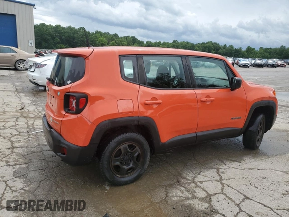 2017 Jeep Renegade Sport with VIN ZACCJBAB4HPE54733, listed as a Copart auction lot 61363555 with 199,315 mi miles and Salvage title. Bid and sale history available at DreamBid. Image 3.