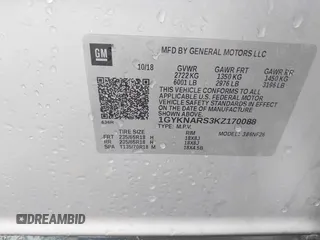 2019 Cadillac XT5 FWD with VIN 1GYKNARS3KZ170088, listed as a IAAI auction lot 42119355 with Not provided miles and . Bid and sale history available at DreamBid. Image 9.