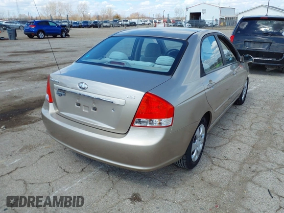 2008 Kia Spectra SX with VIN KNAFE121985552051, listed as a IAAI auction lot 41887222 with 45,308 mi miles. Bid and sale history available at carsss.com. Image 4.