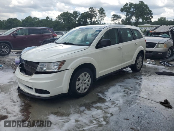 2014 Dodge Journey American Value with VIN 3C4PDCAB3ET216889, listed as a Copart auction lot 60874265 with 117,508 mi miles and Salvage title. Bid and sale history available at DreamBid. Image 1.