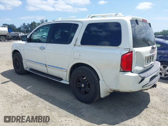2005 Infiniti QX56 z VIN 5N3AA08C25N800604, wystawiony jako IAAI lot #42495962 z przebiegiem 266 669 mil mil oraz . Historia ofert i sprzedaży dostępna na DreamBid. Obrazek 3.