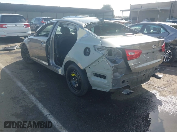 2015 Kia Optima SXL Turbo with VIN 5XXGR4A60FG413655, listed as a IAAI auction lot 41652388 with 134,642 mi miles and . Bid and sale history available at DreamBid. Image 3.