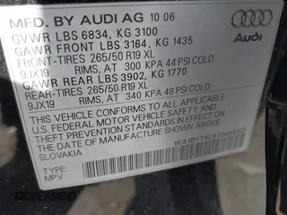 2007 Audi Q7 Premium z VIN WA1BY74L97D056322, wystawiony jako IAAI lot #42081141 z przebiegiem 173 587 mil mil oraz . Historia ofert i sprzedaży dostępna na DreamBid. Obrazek 9.