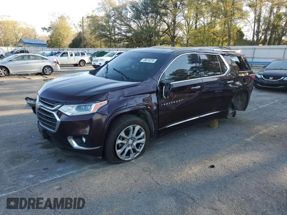 2018 Chevrolet Traverse Premier with VIN 1GNERKKW9JJ277127, listed as a Copart auction lot 49615235 with 142,383 mi miles and Non Repairable. Bid and sale history available at carsss.com. Image 1.