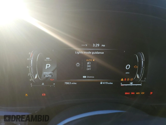 2022 Infiniti QX60 Sensory with VIN 5N1DL1GS8NC332839, listed as a Copart auction lot 85265524 with 7,863 mi miles and Salvage title. Bid and sale history available at DreamBid. Image 9.
