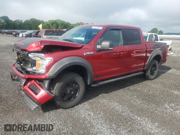 2018 Ford F-150 XL with VIN 1FTEW1E59JFE69696, listed as a Copart auction lot 55528584 with 77,186 mi miles and Salvage Title. Bid and sale history available at carsss.com. Image 1.