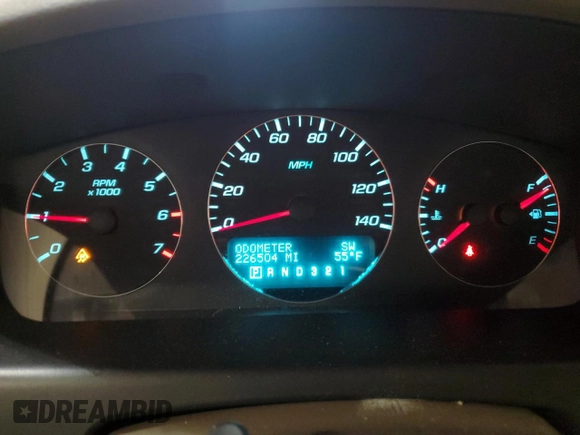 2008 Chevrolet Impala LT with VIN 2G1WT58K589172572, listed as a Copart auction lot 55245125 with 226,504 mi miles and Clean Title. Bid and sale history available at DreamBid. Image 9.